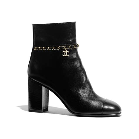 chanel leather boot with heel.